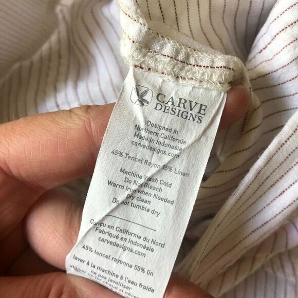 Carve Designs Womens Size 8 Linen Blend Subtle Stripe Shorts Crean Casual Summer - Picture 10 of 10